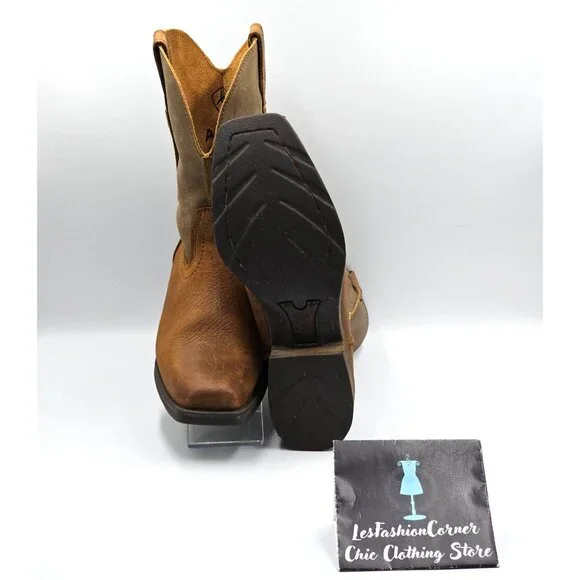 Ariat Women's Brown Leather Rambler Bomber Western Cowgirl Boots Size 8B 2819 - Picture 3 of 16